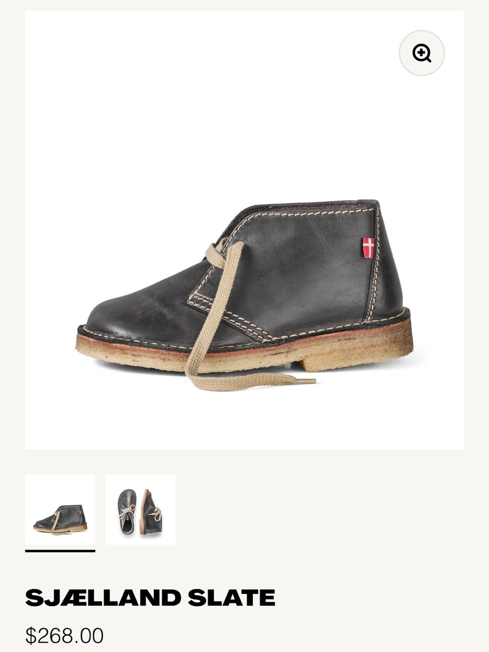 Sjælland Slate Women's Leather Desert Boot in Slate Black